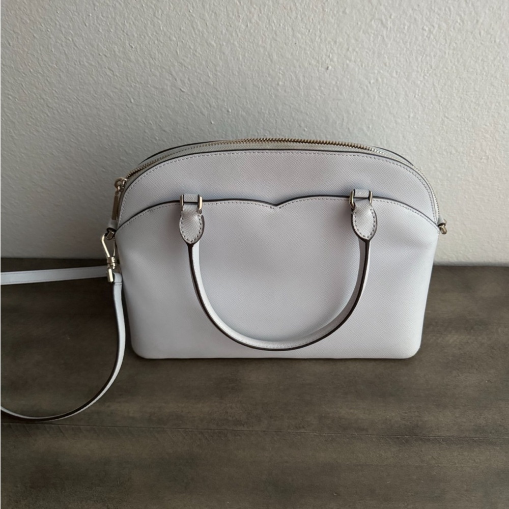 kate spade White Leather Dome Crossbody Satchel - Picture 3 of 6